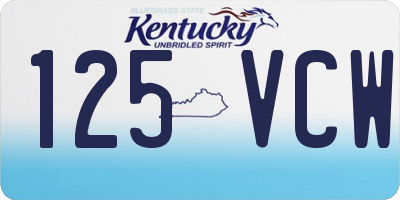 KY license plate 125VCW