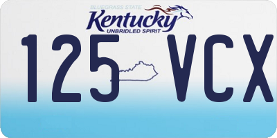 KY license plate 125VCX