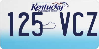 KY license plate 125VCZ