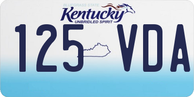 KY license plate 125VDA
