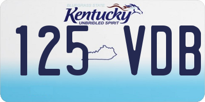 KY license plate 125VDB