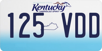 KY license plate 125VDD