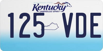 KY license plate 125VDE