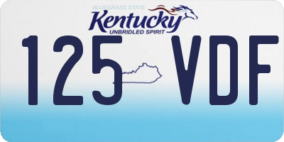 KY license plate 125VDF