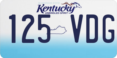 KY license plate 125VDG