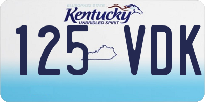 KY license plate 125VDK