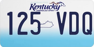 KY license plate 125VDQ