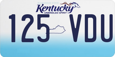 KY license plate 125VDU