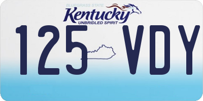 KY license plate 125VDY