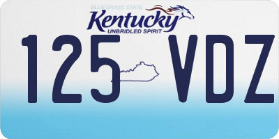 KY license plate 125VDZ