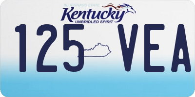 KY license plate 125VEA