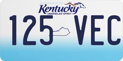 KY license plate 125VEC