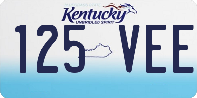 KY license plate 125VEE