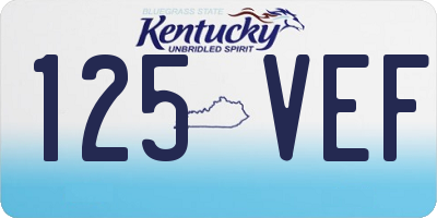 KY license plate 125VEF