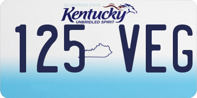 KY license plate 125VEG