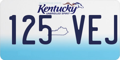 KY license plate 125VEJ