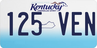 KY license plate 125VEN