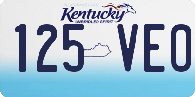 KY license plate 125VEO