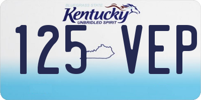 KY license plate 125VEP