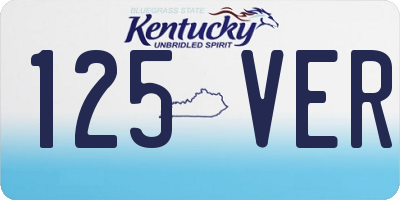 KY license plate 125VER