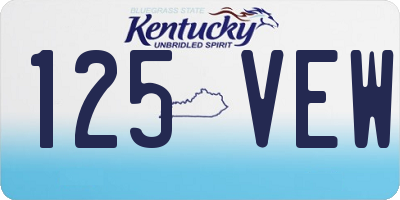 KY license plate 125VEW