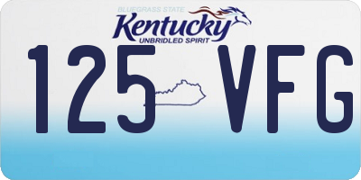 KY license plate 125VFG