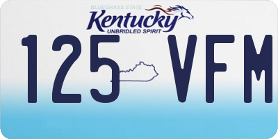 KY license plate 125VFM