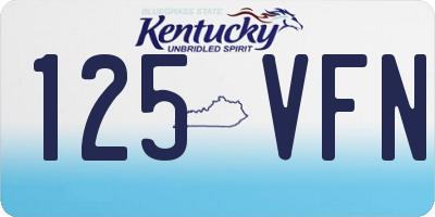 KY license plate 125VFN