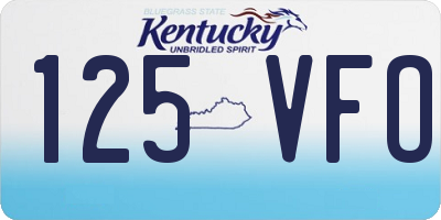 KY license plate 125VFO