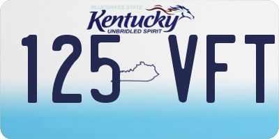 KY license plate 125VFT