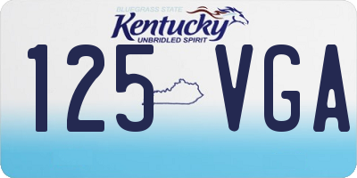 KY license plate 125VGA