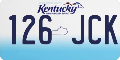 KY license plate 126JCK