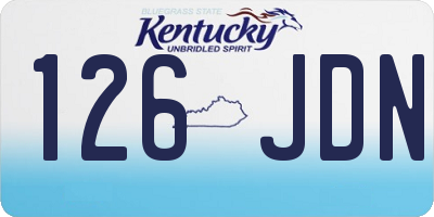 KY license plate 126JDN