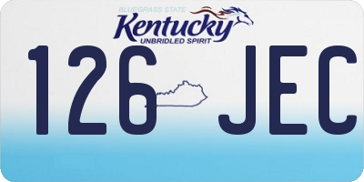 KY license plate 126JEC