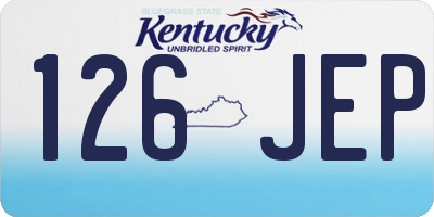 KY license plate 126JEP