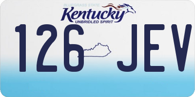 KY license plate 126JEV