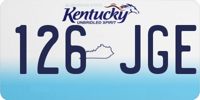 KY license plate 126JGE