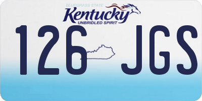 KY license plate 126JGS