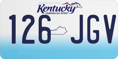 KY license plate 126JGV