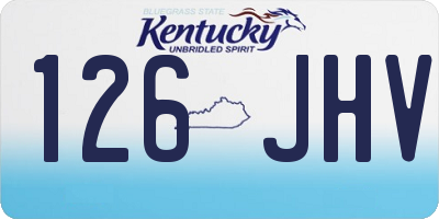 KY license plate 126JHV