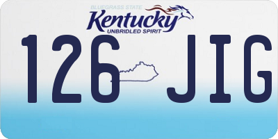 KY license plate 126JIG