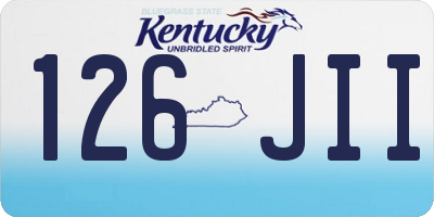 KY license plate 126JII