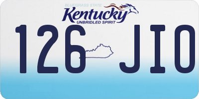 KY license plate 126JIO