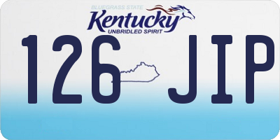 KY license plate 126JIP
