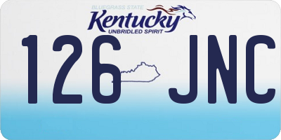 KY license plate 126JNC
