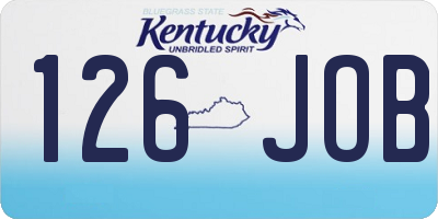 KY license plate 126JOB