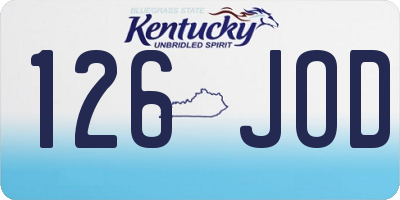 KY license plate 126JOD