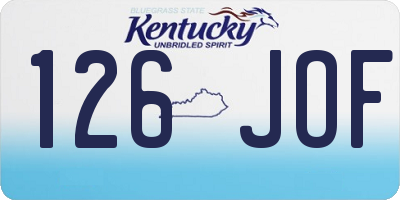 KY license plate 126JOF