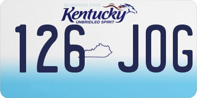 KY license plate 126JOG