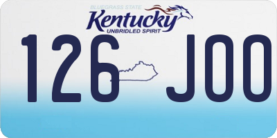KY license plate 126JOO